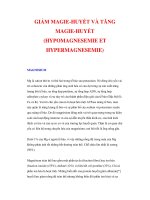 GIẢM MAGIE-HUYẾT VÀ TĂNG MAGIE-HUYẾT (HYPOMAGNESEMIE ET HYPERMAGNESEMIE) docx