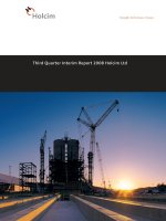 Third quarter interim report 2008 holcim ltd strength performance passion