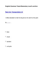 English Grammar Tests-Elementary Level''''s archiveReal Life: Transportation (2) potx