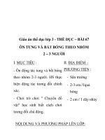 Giáo án thể dục lớp 3 – BÀI 67 ÔN TUNG VÀ BẮT BÓNG THEO NHÓM 2 – 3 potx