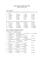 KIỂM TRA HỌC KÌ I KHỐI 12 NĂM 2011 MÔN: ANH VĂN – ĐỀ 9 pptx