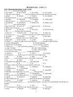 ĐỀ KIỂM TRA - UNIT 1 -2 pptx