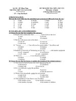 ĐỀ THI KIỂM TRA MÔN ANH VĂN - TRƯỜNG THPT TX CAO LÃNH pdf