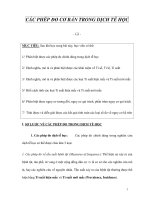 CÁC PHÉP ĐO CƠ BẢN TRONG DỊCH TỄ HỌC pdf