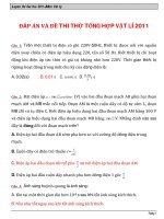 ĐÁP ÁN VÀ ĐỀ THI THỬ TỔNG HỢP VẬT LÍ 2011_2 pptx