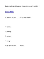 Business English Course- Elementary Level''''s archiveOn my Mobile pps