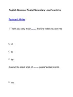 English Grammar Tests-Elementary Level''''s archivePostcard: Writer potx