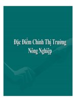 Marketing nông nghiệp - Đặc Điểm Chính Thị Trường Nông Nghiệp pdf