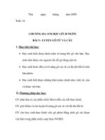 GIÁO ÁN MÔN TIN HỌC CHƯƠNG BA: EM HỌC GÕ 10 NGÓN BÀI 3: LUYỆN GÕ TỪ VÀ CÂU ppsx