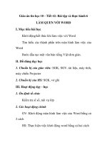 Giáo án tin học 10 - Tiết 42: Bài tập và thực hành 6 LÀM QUEN VỚI WORD ppt