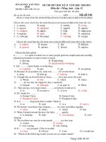 ĐỀ THI HẾT HỌC KỲ II NĂM HỌC 2010-2011 Môn thi : Tiếng Anh - TRƯỜNG T.H.P.T CHU VĂN AN ppsx