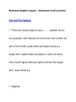 Business English Lesson – Advanced Level''''s archiveCall and Put Options doc
