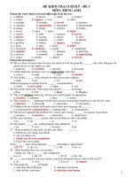 ĐỀ KIỂM TRA CUỐI KỲ - ĐỀ 3 MÔN: TIẾNG ANH pps