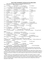 TEST FOR UNIVERSITY ENTRANCE EXAMINATION ppsx
