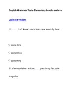 English Grammar Tests-Elementary Level''''s archiveLearn it by heart ppsx