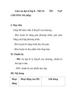 Giáo án đại số lớp 8 - Tiết 54 ÔNTẬP CHƯƠNG III (tiếp) pdf