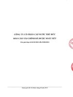 công ty cổ phần cấp nước thủ đức báo cáo tài chính đã  được soát xét cho giai đoạn từ 1 tháng 1 năm 2012 đến 30 tháng 6 năm 2012