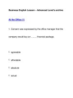 Business English Lesson – Advanced Level''''s archiveAt the Office (1) pps