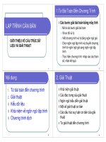 LẬP TRÌNH CĂN BẢN - GIỚI THIỆU VỀ CẤU TRÚC DỮ LIỆU VÀ GIẢI THUẬ doc