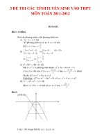 3 ĐỀ THI CÁC TỈNHTUYỂN SINH VÀO THPT MÔN TOÁN 2011-2012_2 ppt