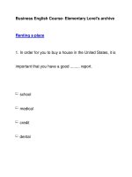 Business English Course- Elementary Level''''s archiveRenting a place pdf