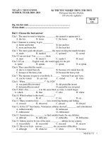 KỲ THI TỐT NGHIỆP THPT (THI THỬ) NĂM 2011 - Mã đề 111 pdf