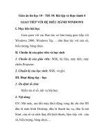 Giáo án tin học 10 - Tiết 30: Bài tập và thực hành 4 TIẾP VỚI HỆ ĐIỀU HÀNH WINDOWS ppt