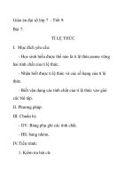 Giáo án đại số lớp 7 - Tiết 9: TỈ LỆ THỨC pps