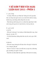 1 SỐ DÀN Ý BÀI VĂN NGHỊ LUẬN HAY 2011 – PHẦN 1 ppt