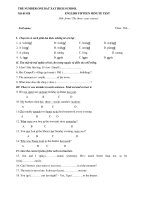 ENGLISH FIFTEEN MINUTE TEST - Mã đề 020 docx