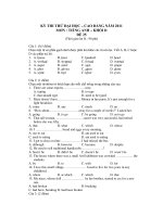 KỲ THI THỬ ĐẠI HỌC CAO ĐẲNG NĂM 2011 MÔN : TIẾNG ANH – ĐỀ 25 pptx