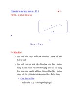 Giáo án hình học lớp 6 - Tiết 1 ĐIỂM – ĐƯỜNG THẲNG doc