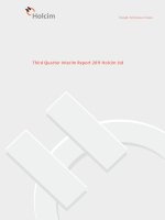 holcim strength performance passion third quarter interim report 2011 holcim ltd