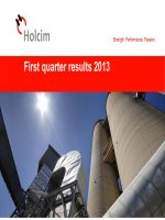 First quarter results 2013 holcim ltd strength performance passion