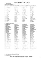 KIỂM TRA ANH VĂN - TEST 8 docx