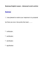Business English Lesson – Advanced Level''''s archiveBusiness pptx