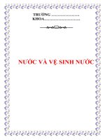 NƯỚC VÀ VỆ SINH NƯỚC ppt