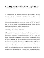 GIÁ TRỊ DINH DƯỠNG CỦA THỰC PHẨM doc