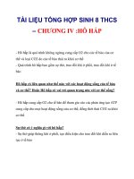 TÀI LIỆU TỔNG HỢP SINH 8 THCS – CHƯƠNG IV :HÔ HẤP pptx