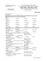KỲ THI KHẢO SÁT CHẤT LƯỢNG CÁC MÔN THI TỐT NGHIỆP NĂM HỌC 2010- 2011 MÔN TIẾNG ANH LỚP 12 THPT - Mã đề: 638 ppt