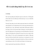 Sốt và cách dùng thuốc hạ sốt ở trẻ em doc