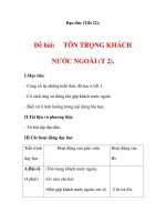 Đạo đức:Đề bài:TÔN TRỌNG KHÁCHNƯỚC NGOÀI (Phần 2) pptx