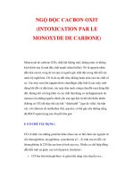 NGỘ ĐỘC CACBON OXIT (INTOXICATION PAR LE MONOXYDE DE CARBONE) pps