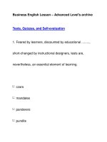 Business English Lesson – Advanced Level''''s archiveTests, Quizzes, and Self-evaluation pps