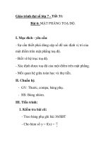 Giáo trình đại số lớp 7 - Tiết 31: MẶT PHẲNG TOẠ ĐỘ pdf