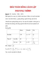 GIẢI TOÁN BẰNG CÁCH LẬP PHƯƠNG TRÌNH_2 potx