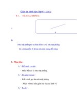 Giáo án hình học lớp 6 - Tiết 15. NỮA MẶT PHẲNG pps
