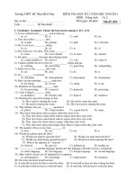 KIỂM TRA HỌC KỲ I NĂM HỌC 2010-2011 MÔN : Tiếng Anh Ca 2 - Trường THPT BC Phan Bội Châu doc