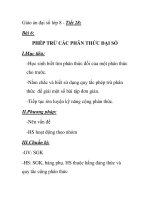 Giáo án đại số lớp 8 - Tiết 28: PHÉP TRỪ CÁC PHÂN THỨC ĐẠI SỐ docx