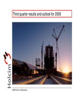 Third quarter results and outlook for 2008 holcim ltd switzerland
